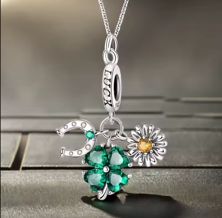 MULA 925 Sterling Silver Fine Pendants & Charms Lucky Blessing Pendant With Number Pattern Zircon Jewelry for Women's Party Gift